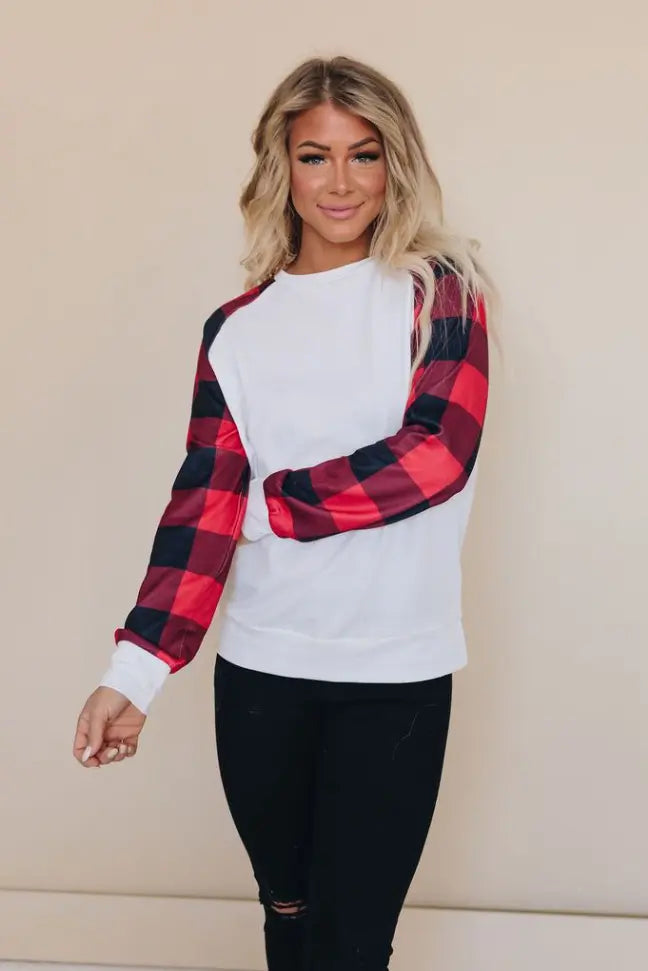 Cristina Plaid Top Stay Warm in Style