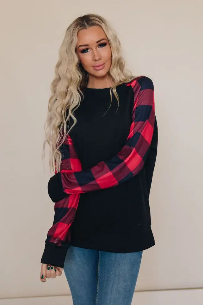 Cristina Plaid Top Stay Warm in Style