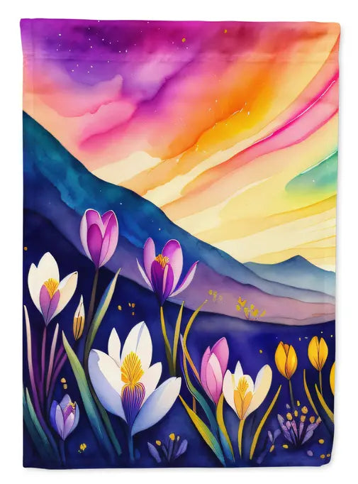 Crocus in Color Garden Flag Caroline's Treasures