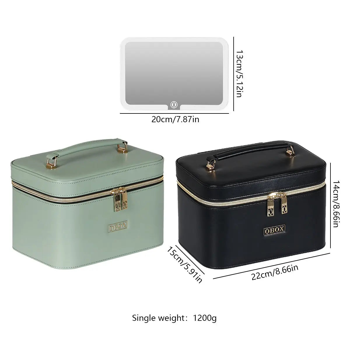 Cross-Border Led Mirror Travel Makeup Bag, Makeup Mirror, Cosmetics Portable Large-Capacity Makeup Case, Hand-Held Beauty Bag GreatEagleInc