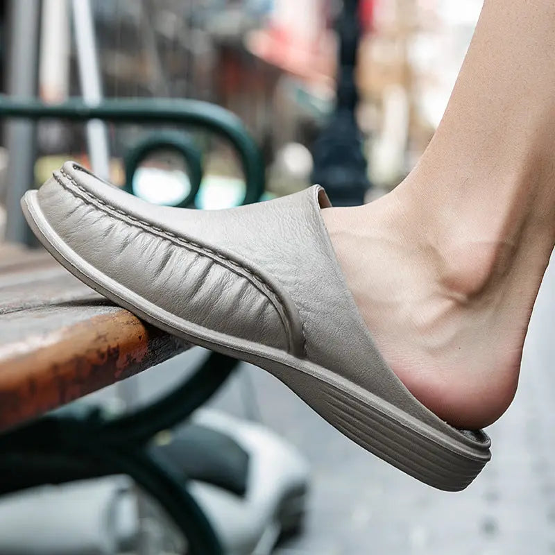 Cross-Border New Large Size Sandals for Summer Indoor and Outdoor Wear Home Men's Fashion Soft-Soled Half-Slippers Factory Direct Sales GreatEagleInc