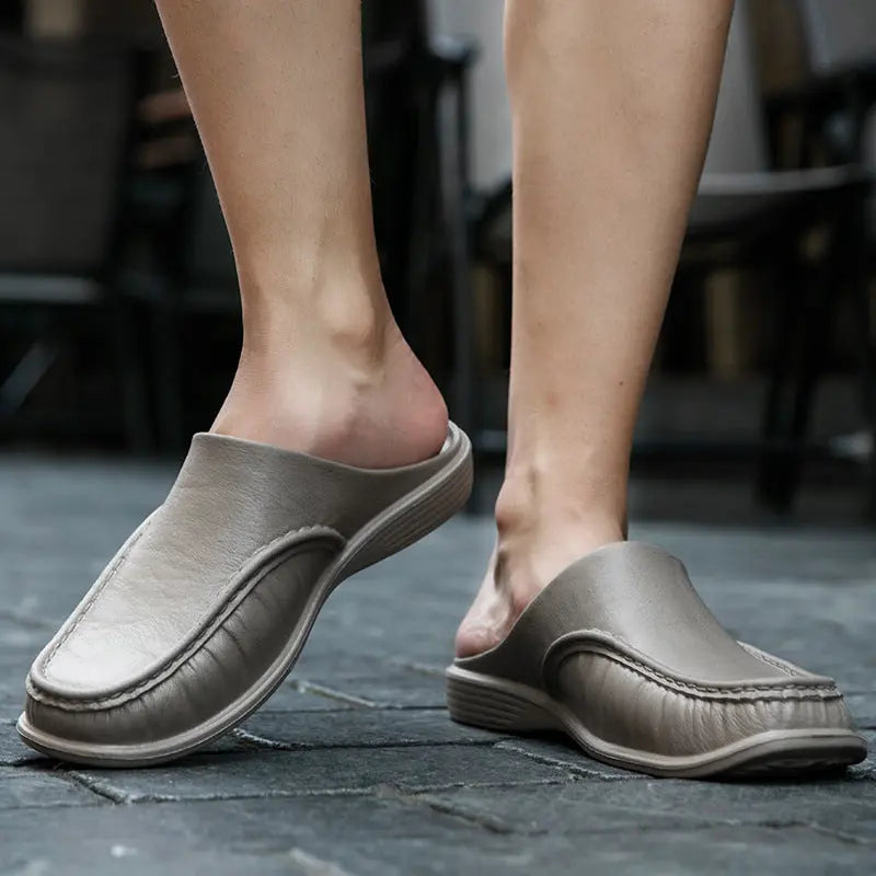 Cross-Border New Large Size Sandals for Summer Indoor and Outdoor Wear Home Men's Fashion Soft-Soled Half-Slippers Factory Direct Sales GreatEagleInc