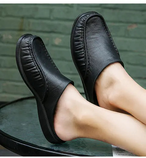 Cross-Border New Large Size Sandals for Summer Indoor and Outdoor Wear Home Men's Fashion Soft-Soled Half-Slippers Factory Direct Sales GreatEagleInc