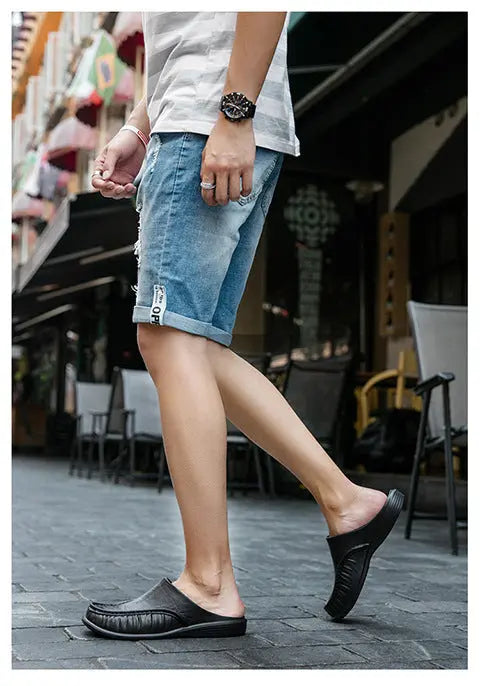 Cross-Border New Large Size Sandals for Summer Indoor and Outdoor Wear Home Men's Fashion Soft-Soled Half-Slippers Factory Direct Sales GreatEagleInc