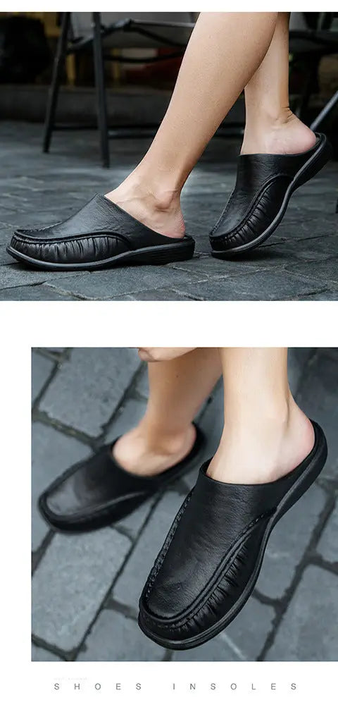 Cross-Border New Large Size Sandals for Summer Indoor and Outdoor Wear Home Men's Fashion Soft-Soled Half-Slippers Factory Direct Sales GreatEagleInc