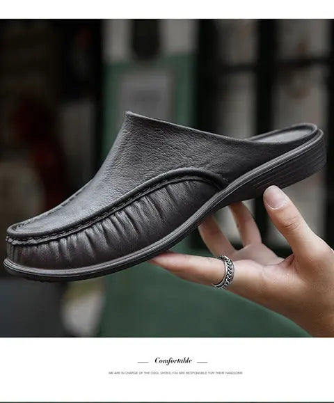 Cross-Border New Large Size Sandals for Summer Indoor and Outdoor Wear Home Men's Fashion Soft-Soled Half-Slippers Factory Direct Sales GreatEagleInc