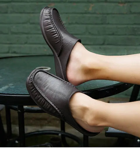 Cross-Border New Large Size Sandals for Summer Indoor and Outdoor Wear Home Men's Fashion Soft-Soled Half-Slippers Factory Direct Sales GreatEagleInc