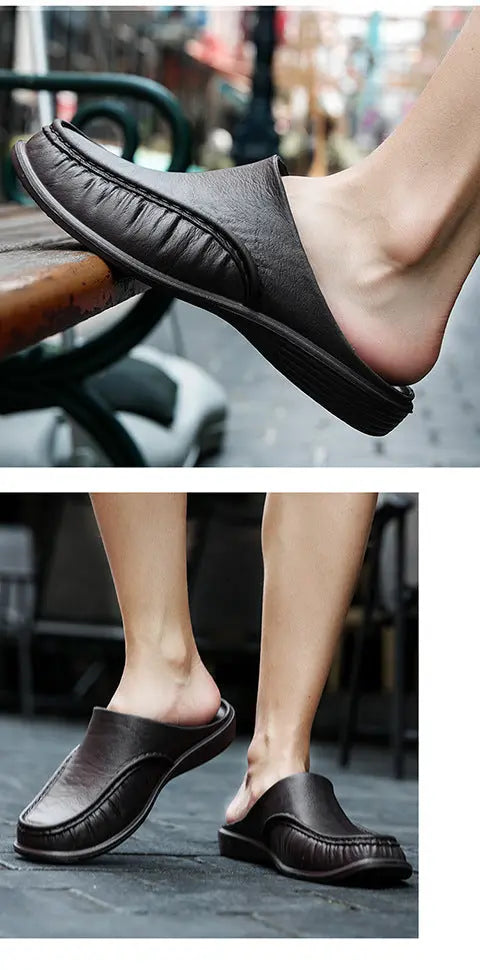 Cross-Border New Large Size Sandals for Summer Indoor and Outdoor Wear Home Men's Fashion Soft-Soled Half-Slippers Factory Direct Sales GreatEagleInc
