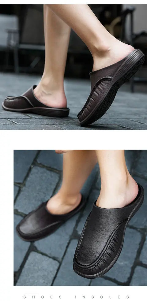 Cross-Border New Large Size Sandals for Summer Indoor and Outdoor Wear Home Men's Fashion Soft-Soled Half-Slippers Factory Direct Sales GreatEagleInc