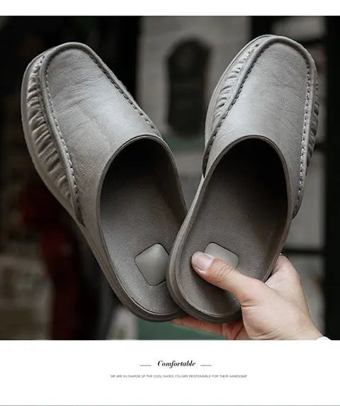Cross-Border New Large Size Sandals for Summer Indoor and Outdoor Wear Home Men's Fashion Soft-Soled Half-Slippers Factory Direct Sales GreatEagleInc