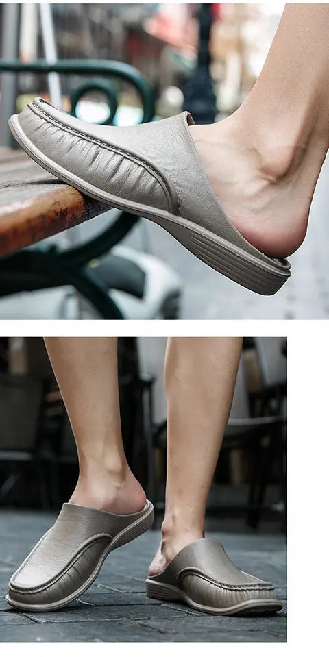 Cross-Border New Large Size Sandals for Summer Indoor and Outdoor Wear Home Men's Fashion Soft-Soled Half-Slippers Factory Direct Sales GreatEagleInc