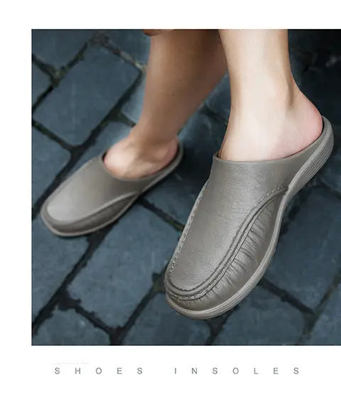 Cross-Border New Large Size Sandals for Summer Indoor and Outdoor Wear Home Men's Fashion Soft-Soled Half-Slippers Factory Direct Sales GreatEagleInc
