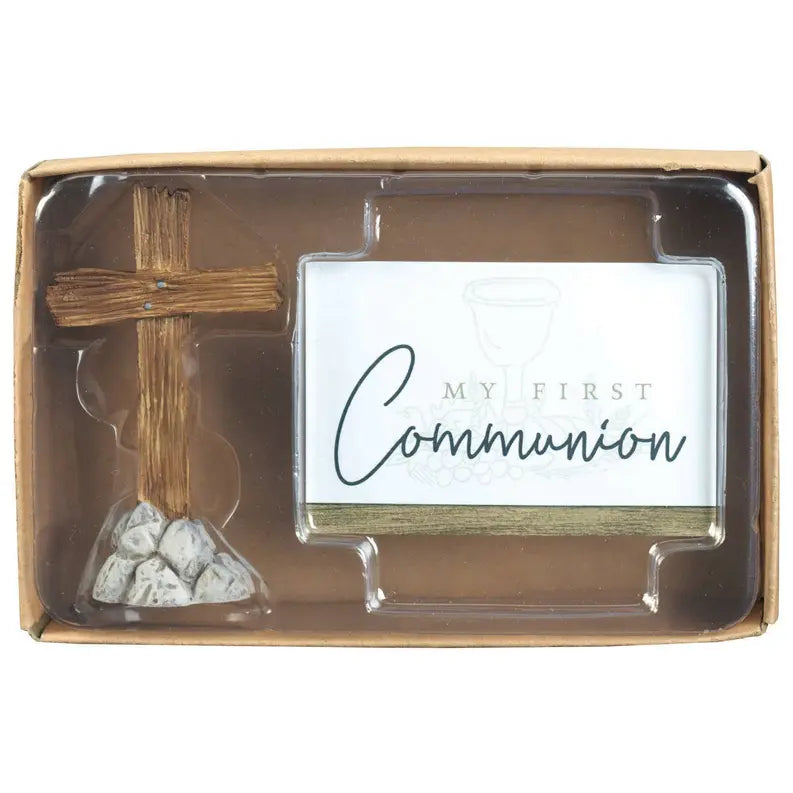 Cross Figurine With First Communion Card Dicksons Inc