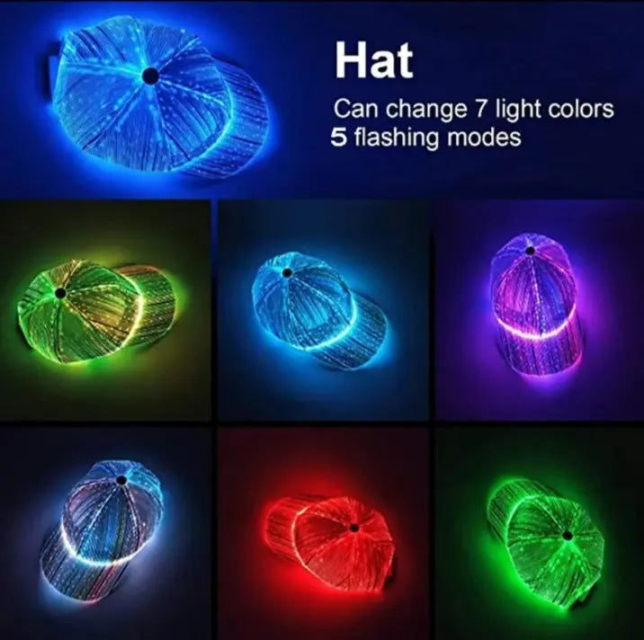 Cross-border charging LED fiber cap LED light knitted hat autumn and winter night running with light luminous hat GreatEagleInc