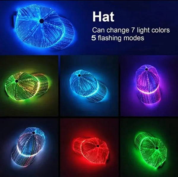Cross-border charging LED fiber cap LED light knitted hat autumn and winter night running with light luminous hat GreatEagleInc