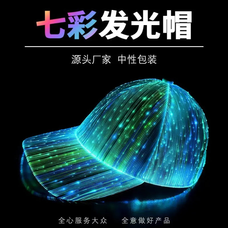 Cross-border charging LED fiber cap LED light knitted hat autumn and winter night running with light luminous hat GreatEagleInc