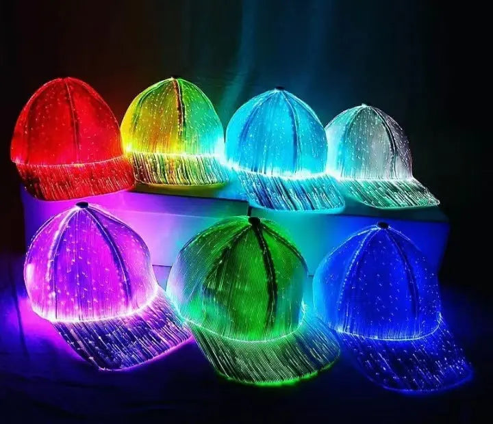 Cross-border charging LED fiber cap LED light knitted hat autumn and winter night running with light luminous hat GreatEagleInc