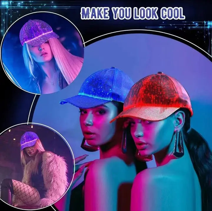 Cross-border charging LED fiber cap LED light knitted hat autumn and winter night running with light luminous hat GreatEagleInc