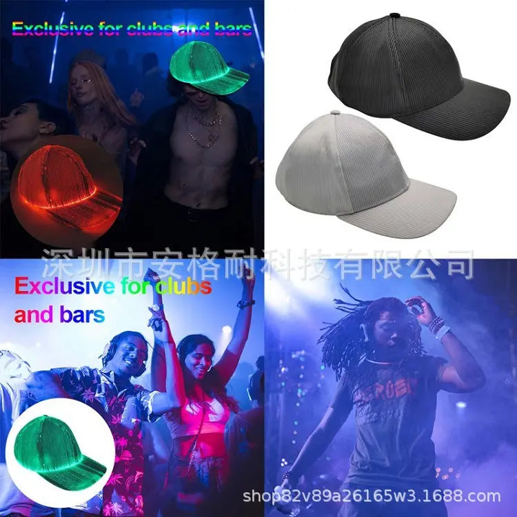 Cross-border charging LED fiber cap LED light knitted hat autumn and winter night running with light luminous hat GreatEagleInc