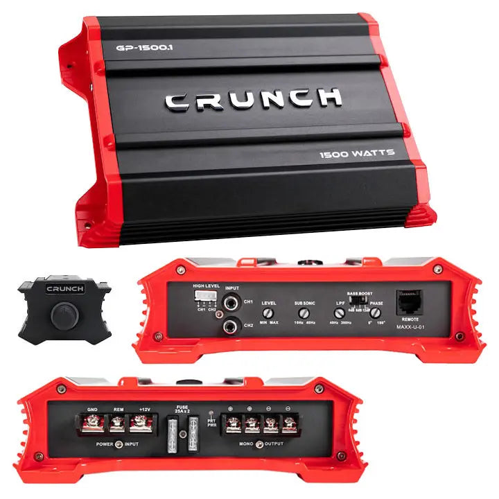 Crunch Ground Pounder 1 X 750 @ 4 Ohms 1 X 1500 @ 2 Ohms N/a @ 1 Ohms Class A/b Crunch