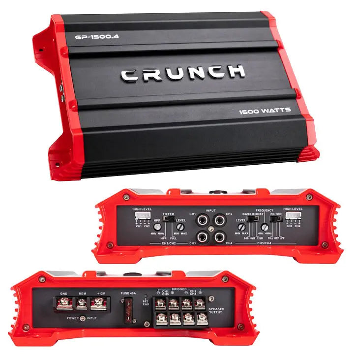 Crunch Ground Pounder 4 X 190 @ 4 Ohms 4 X 375 @ 2 Ohms 2 X 750 Watts @ 4 Ohms Bridged Crunch