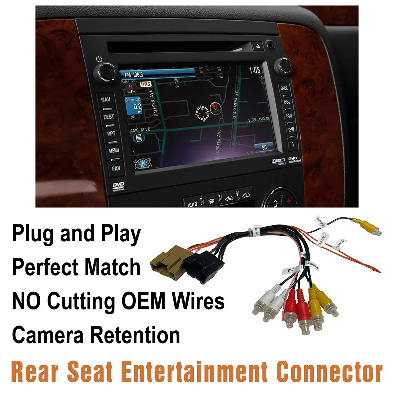 Crux Rear Seat Entertainment (rse) Retention Cable In Select General Motors Trucks & Suv’s '12 - '14 CRUX