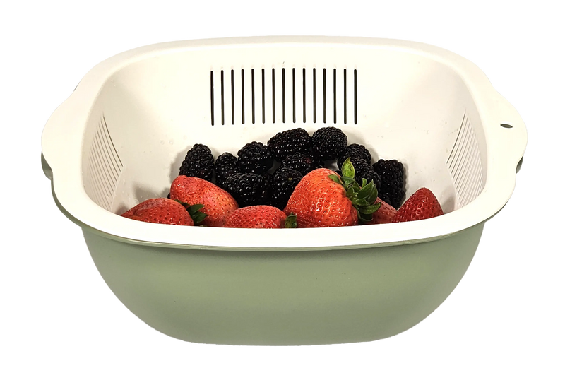 Cuisine Collecion 4.5 QT Bowl & Strainer Set - Sage Waymore LLC