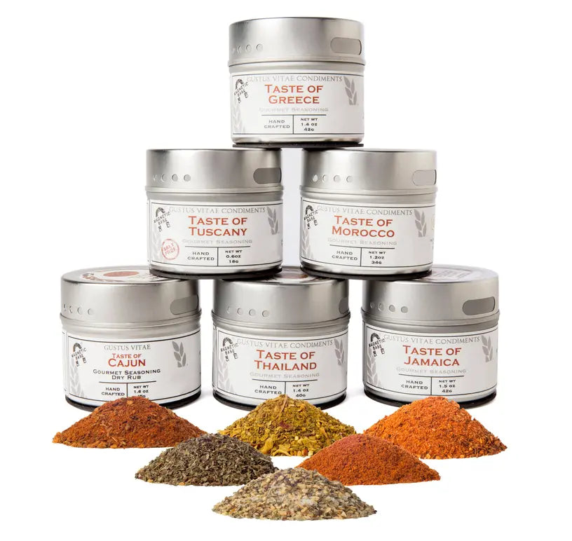 Cuisines of the World Gourmet Seasonings Collection - 6 Tins Gustus Vitae
