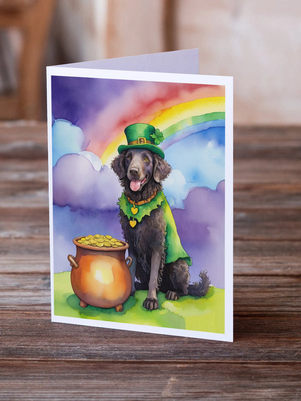 Curly-Coated Retriever St Patrick's Day Greeting Cards Pack of 8 Caroline's Treasures