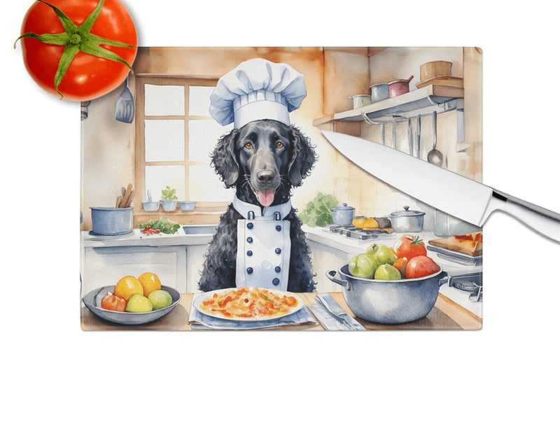 Curly-Coated Retriever The Chef Glass Cutting Board Caroline's Treasures
