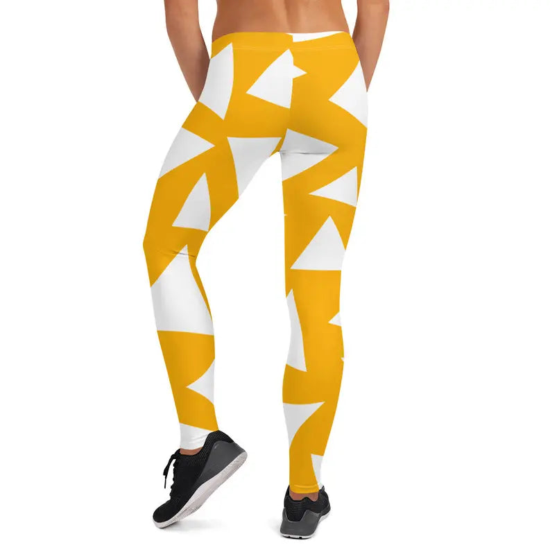 Custard Yellow and White Triangle Shorts Adirelounge