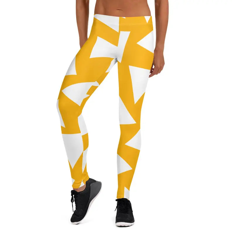 Custard Yellow and White Triangle Shorts Adirelounge