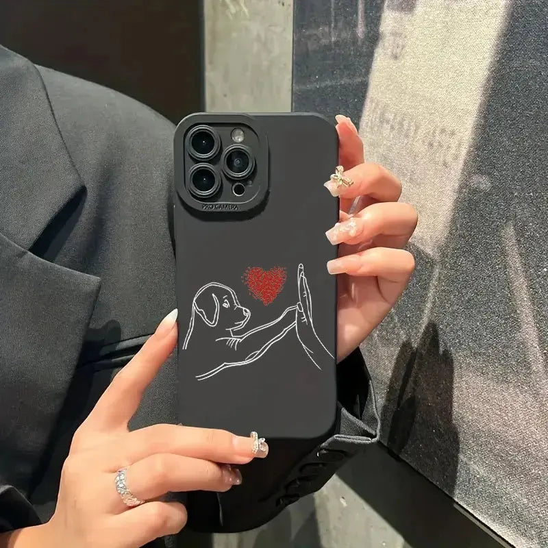 Cute Cat Dog High Five Silicone Phone Case For Samsung Galaxy S24 S23 Ultra S22 Plus S21 FE A14 A15 A34 A54 A33 A53 Soft Cover GreatEagleInc