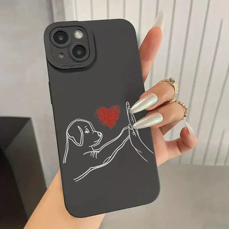 Cute Cat Dog High Five Silicone Phone Case For Samsung Galaxy S24 S23 Ultra S22 Plus S21 FE A14 A15 A34 A54 A33 A53 Soft Cover GreatEagleInc