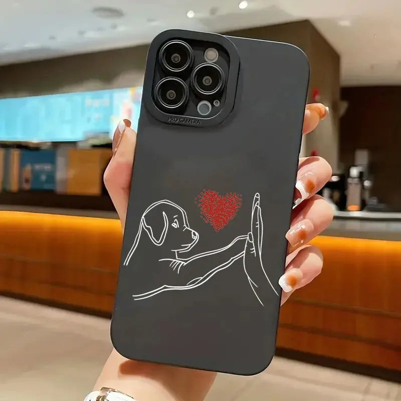 Cute Cat Dog High Five Silicone Phone Case For Samsung Galaxy S24 S23 Ultra S22 Plus S21 FE A14 A15 A34 A54 A33 A53 Soft Cover GreatEagleInc