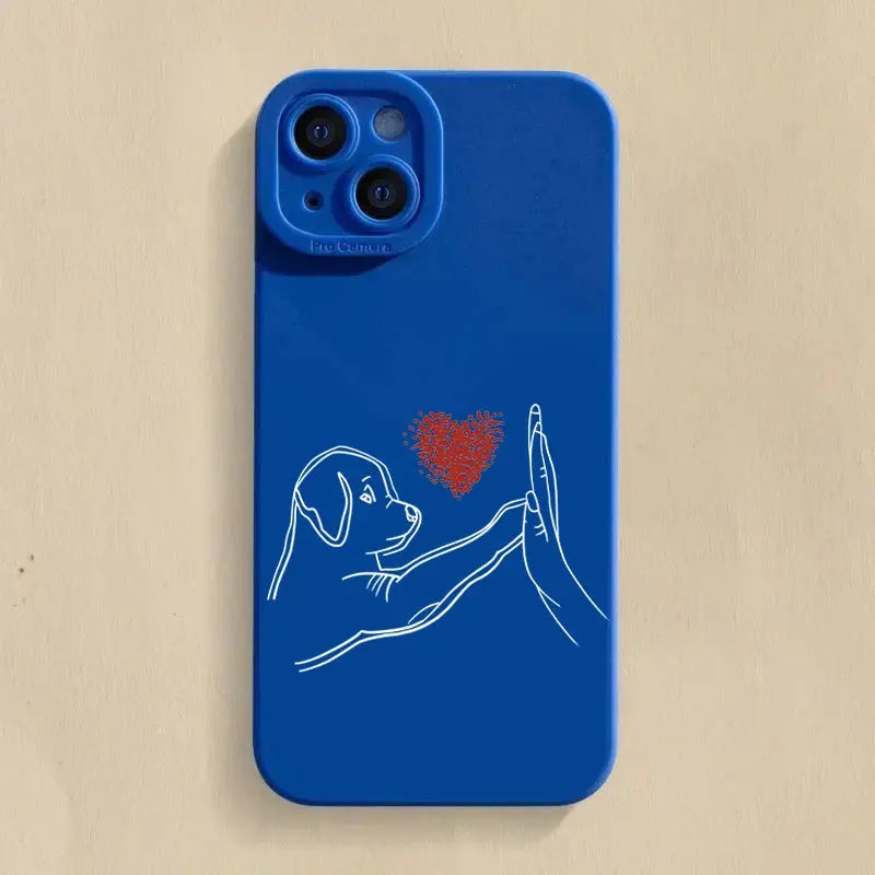 Cute Cat Dog High Five Silicone Phone Case For Samsung Galaxy S24 S23 Ultra S22 Plus S21 FE A14 A15 A34 A54 A33 A53 Soft Cover GreatEagleInc
