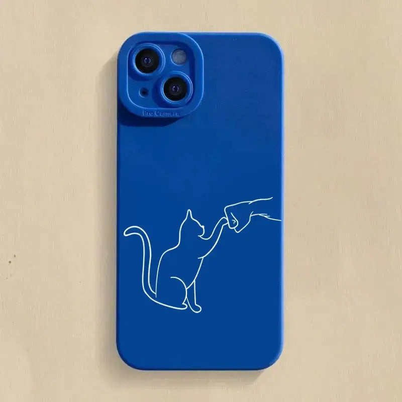 Cute Cat Dog High Five Silicone Phone Case For Samsung Galaxy S24 S23 Ultra S22 Plus S21 FE A14 A15 A34 A54 A33 A53 Soft Cover GreatEagleInc