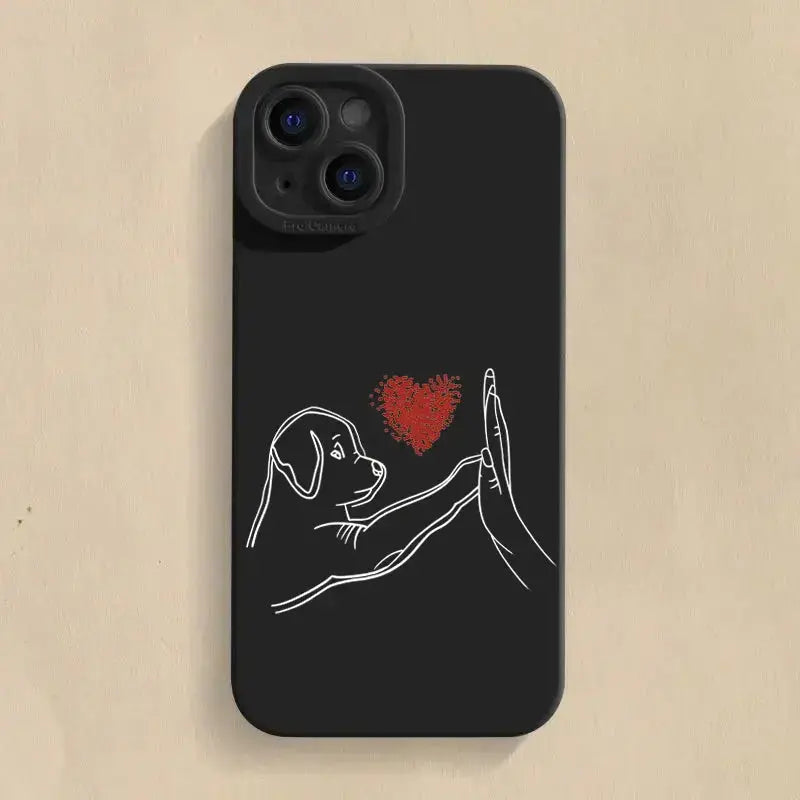 Cute Cat Dog High Five Silicone Phone Case For Samsung Galaxy S24 S23 Ultra S22 Plus S21 FE A14 A15 A34 A54 A33 A53 Soft Cover GreatEagleInc