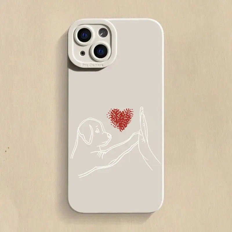 Cute Cat Dog High Five Silicone Phone Case For Samsung Galaxy S24 S23 Ultra S22 Plus S21 FE A14 A15 A34 A54 A33 A53 Soft Cover GreatEagleInc