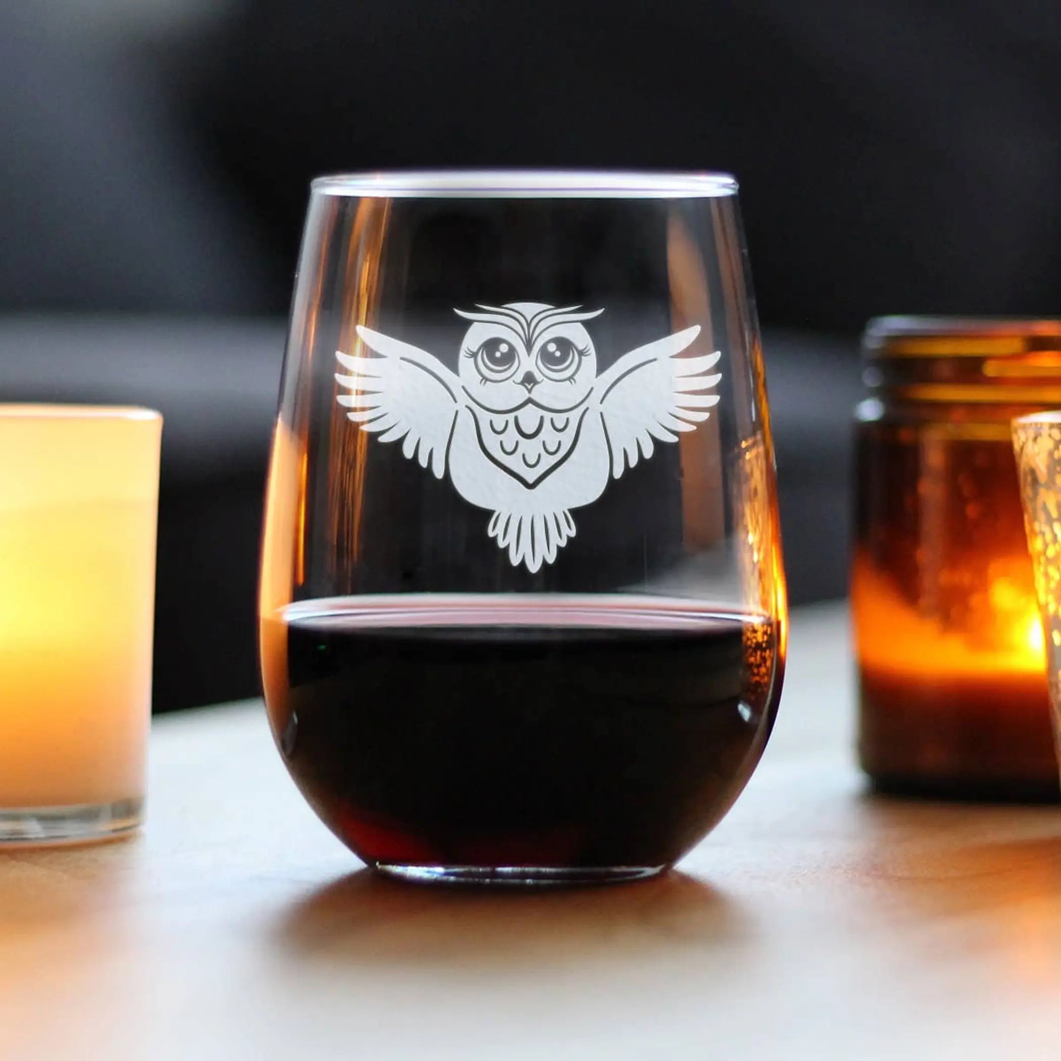 Cute Owl Stemless Wine Glass - Owl Gifts and Decor Bevvee