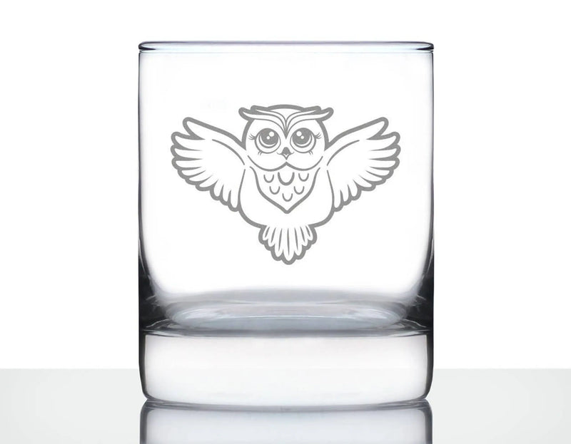 Cute Owl Whiskey Rocks Glass - Owl Gifts and Decor Bevvee