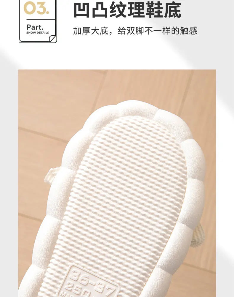 Cute lace rabbit parent-child male and female baby adult indoor and outdoor home wooden floor thickened linen Four Seasons slippers GreatEagleInc