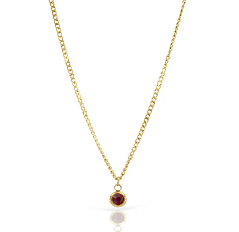 DELILAH GARNET BIRTHSTONE PENDANT NECKLACE - JANUARY Mai Desiree