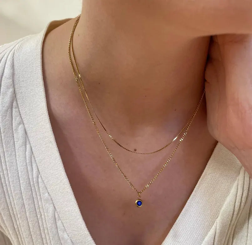 DELILAH SAPPHIRE BIRTHSTONE PENDANT NECKLACE - SEPTEMBER Mai Desiree