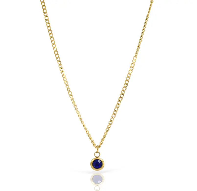 DELILAH SAPPHIRE BIRTHSTONE PENDANT NECKLACE - SEPTEMBER Mai Desiree