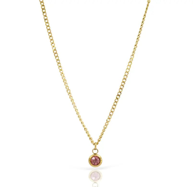 DELILAH TOURMALINE BIRTHSTONE PENDANT NECKLACE - OCTOBER Mai Desiree