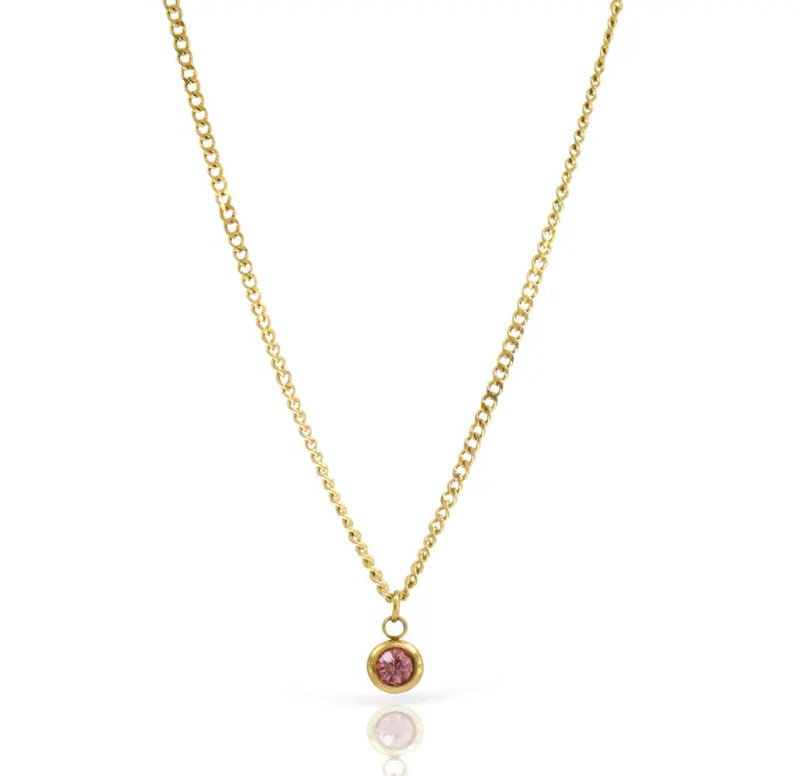 DELILAH TOURMALINE BIRTHSTONE PENDANT NECKLACE - OCTOBER Mai Desiree
