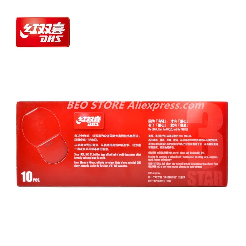 DHS 3 Star D40+ Table Tennis Ball 3-STAR New Material ABS Seamed Poly Plastic Original DHS Ball 3 Star Ping Pong Balls