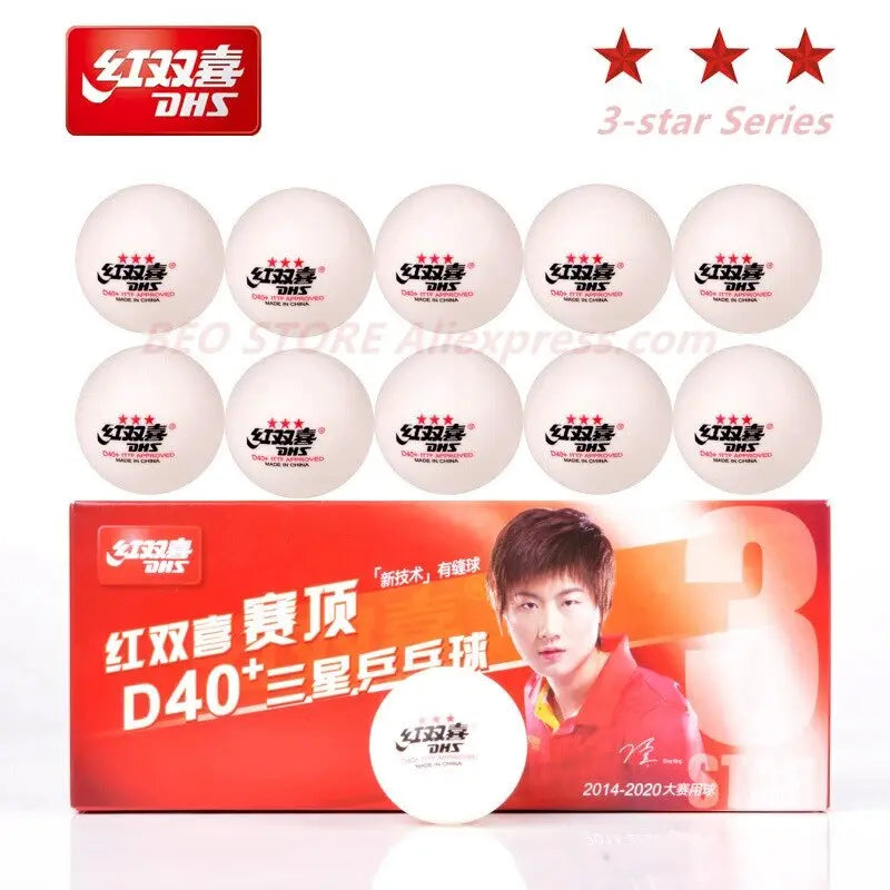 DHS 3 Star D40+ Table Tennis Ball 3-STAR New Material ABS Seamed Poly Plastic Original DHS Ball 3 Star Ping Pong Balls