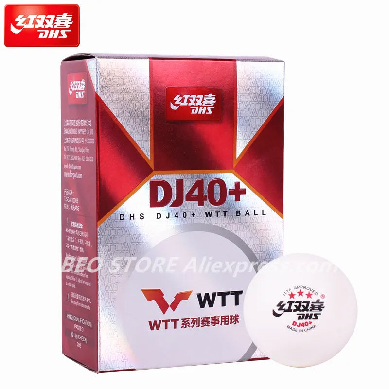 DHS DJ40+ 3-Star WTT Competition ITTF 3 Star New Materials Plastic ABS Original DHS Table Tennis Ball Ping Pong Balls